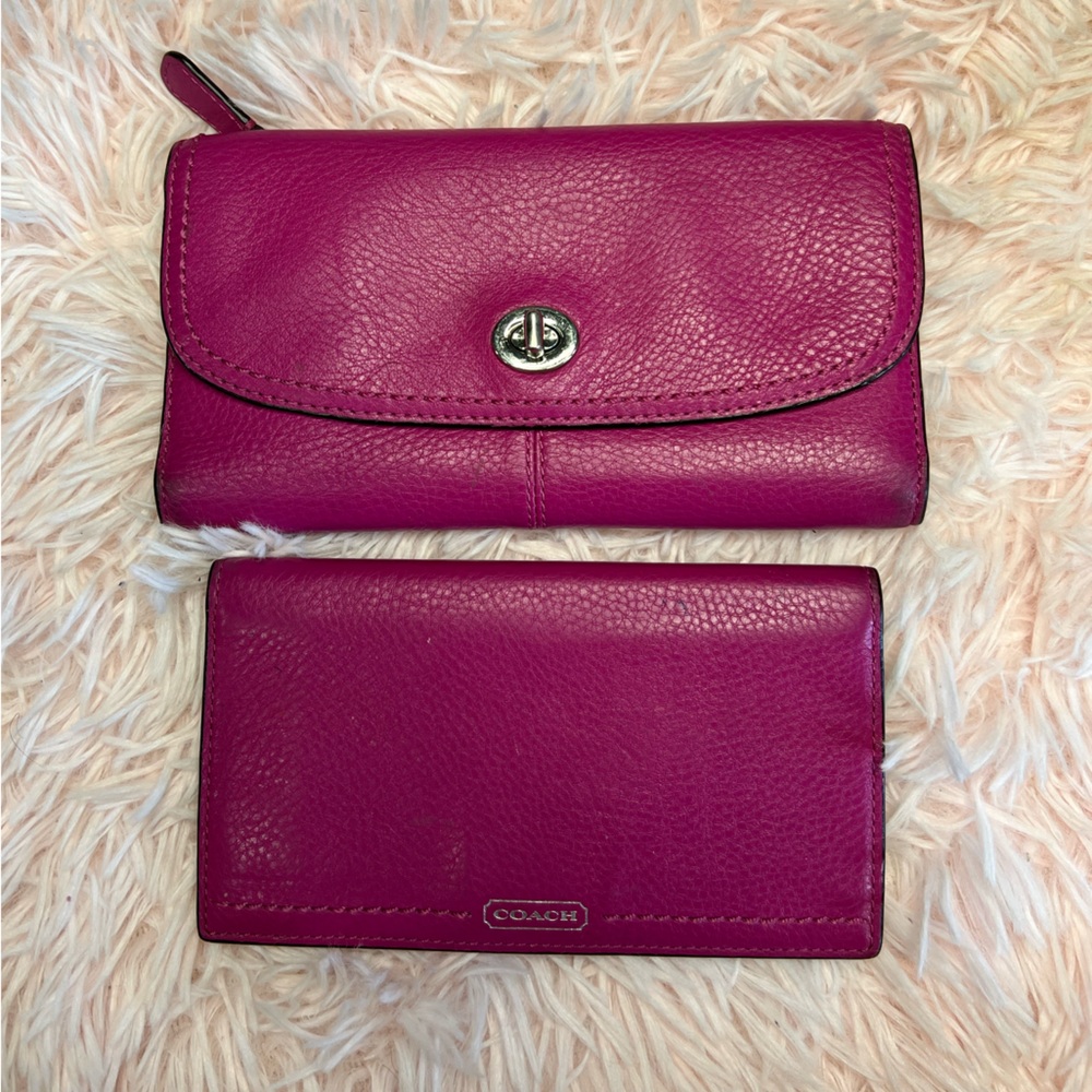 Coach pink wallet and check book cover